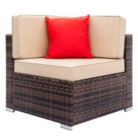 Outdoor Patio Corner Sectional Sofa Chair with Cushions